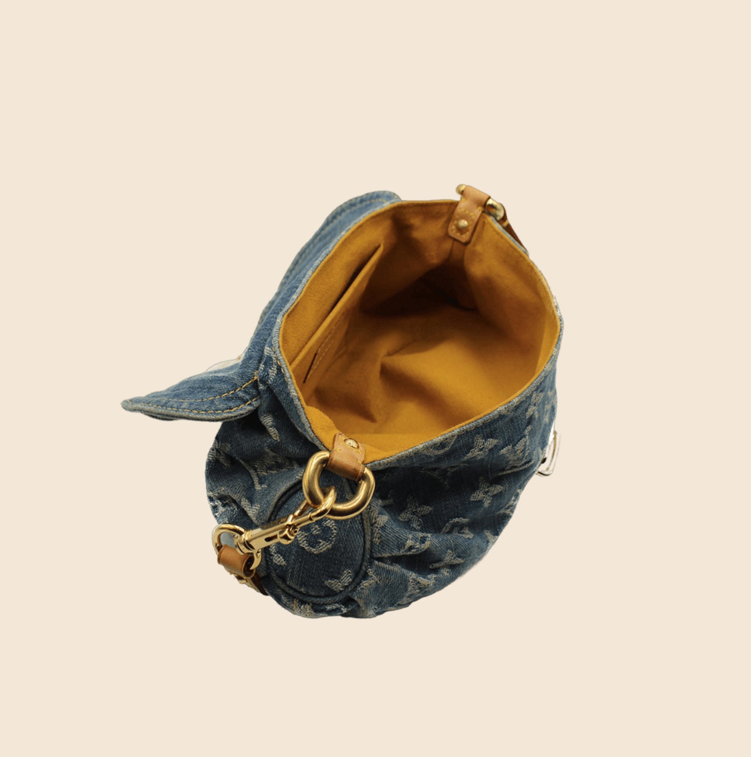 Pleaty handbag Louis Vuitton Blue in Denim - Jeans - 33970115
