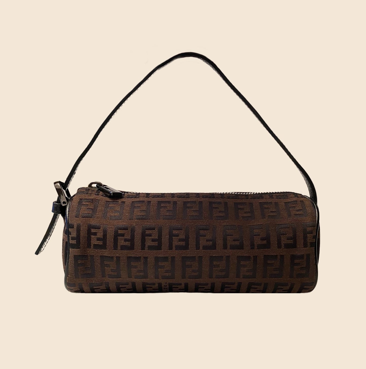 Fendi Mini Zucca FF Croissant Pochette - Brown Mini Bags, Handbags -  FEN281286