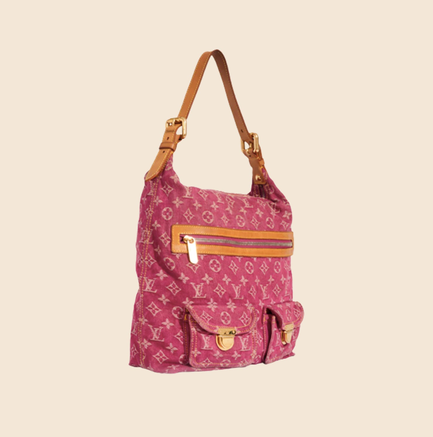Baggy handbag Louis Vuitton Pink in Denim - Jeans - 35674138